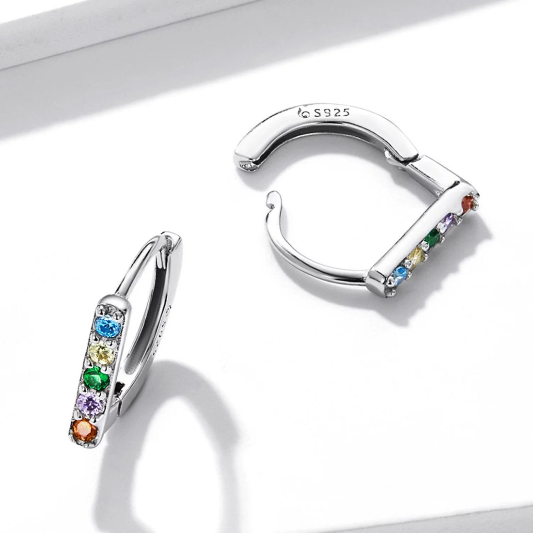 Cercei din argint Coloured Buckles, Argint 925, Pentru Femei