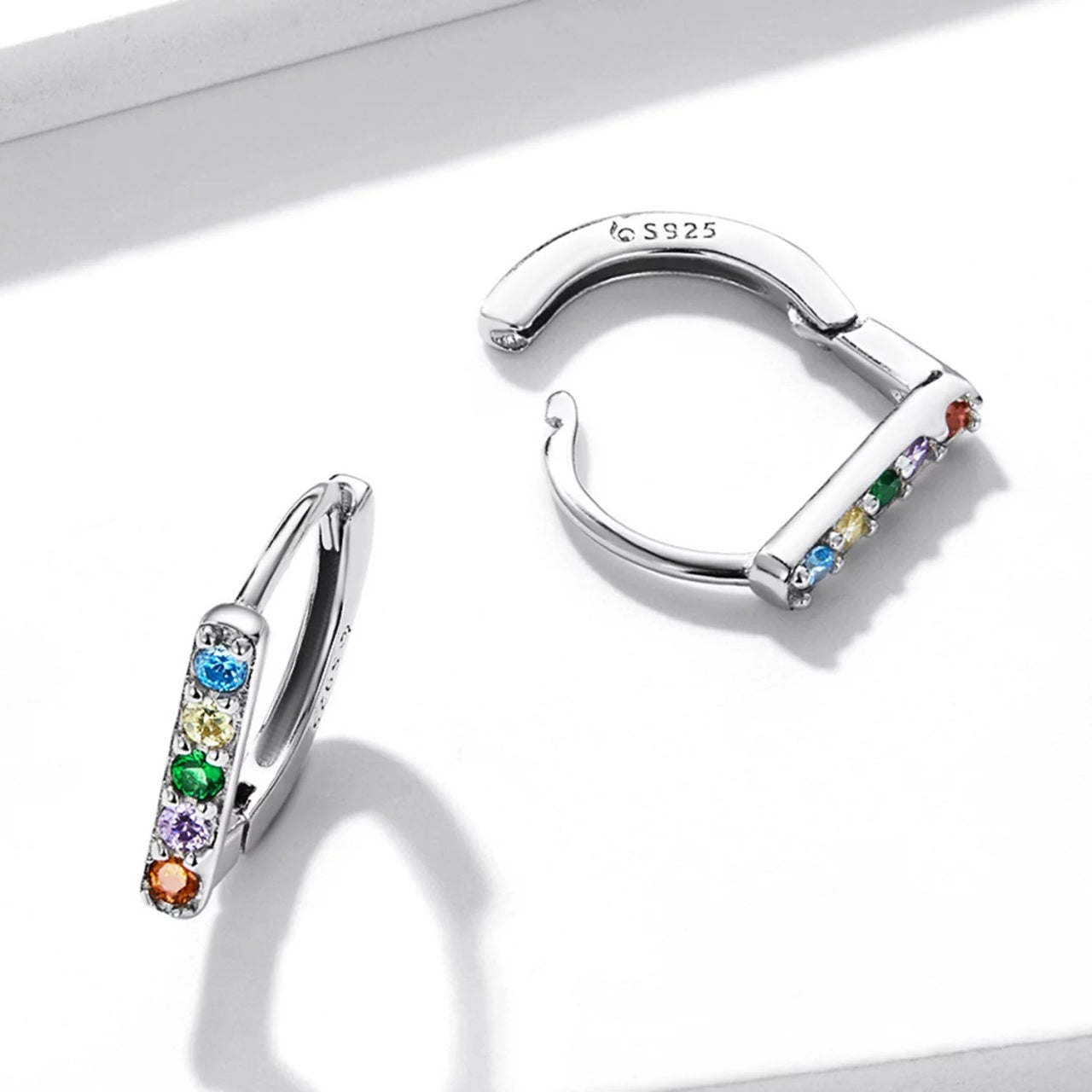 Cercei din argint Coloured Buckles, Argint 925, Pentru Femei