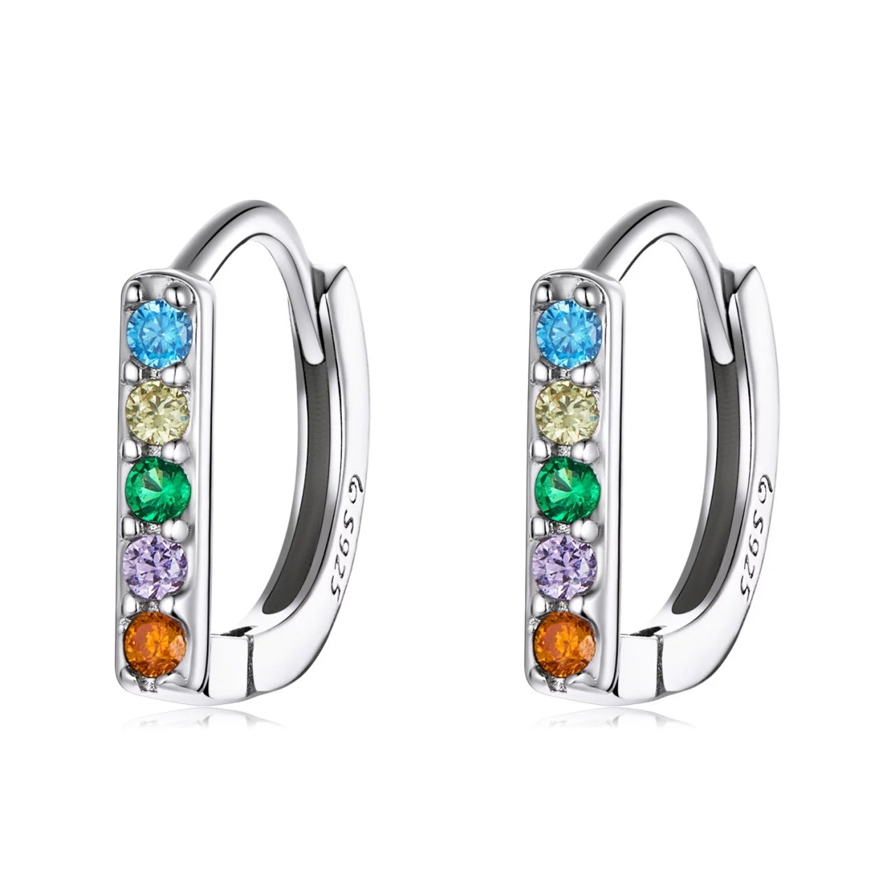 Cercei din argint Coloured Buckles, Argint 925, Pentru Femei