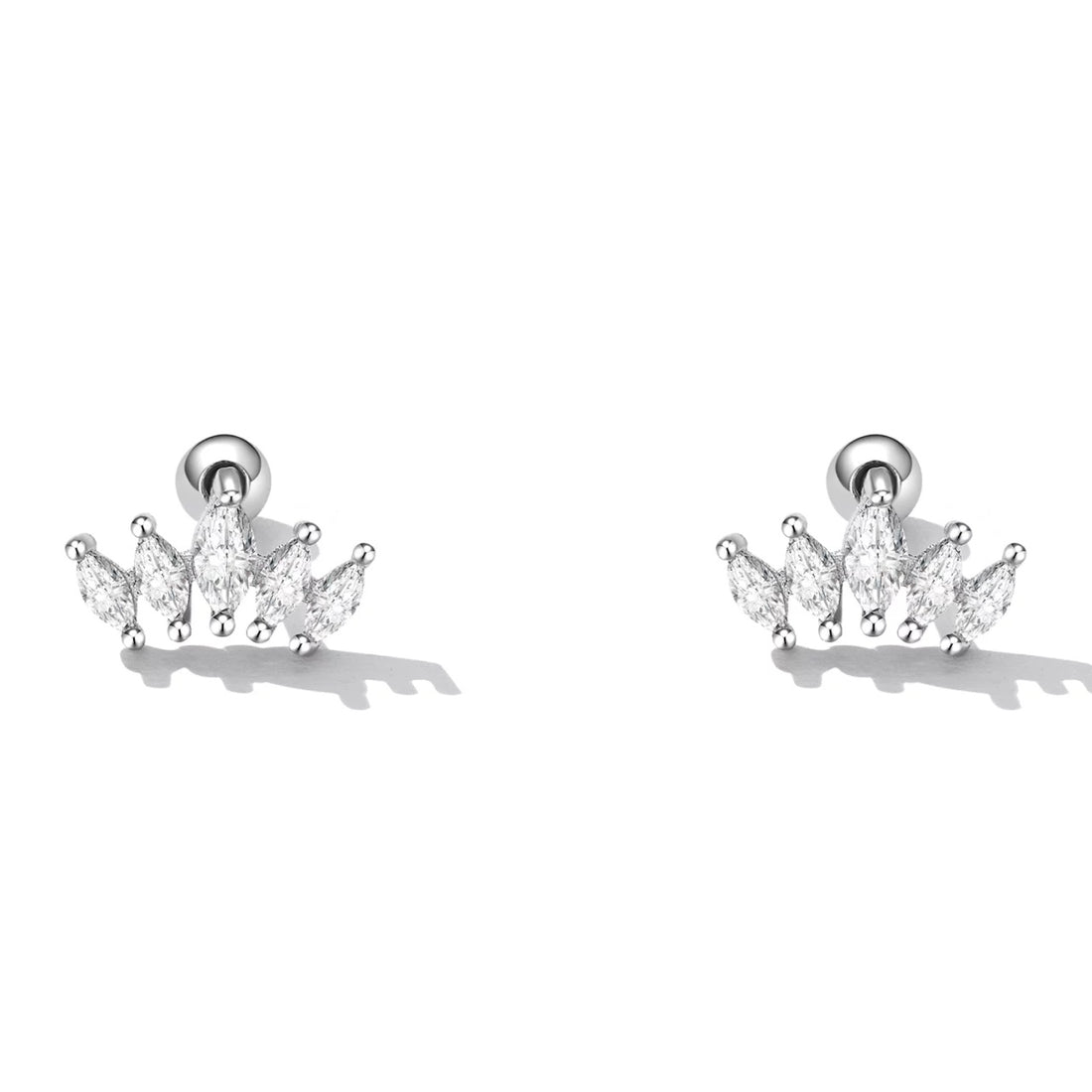 Cercei din argint Crystal Crown, Argint 925, Pentru Femei
