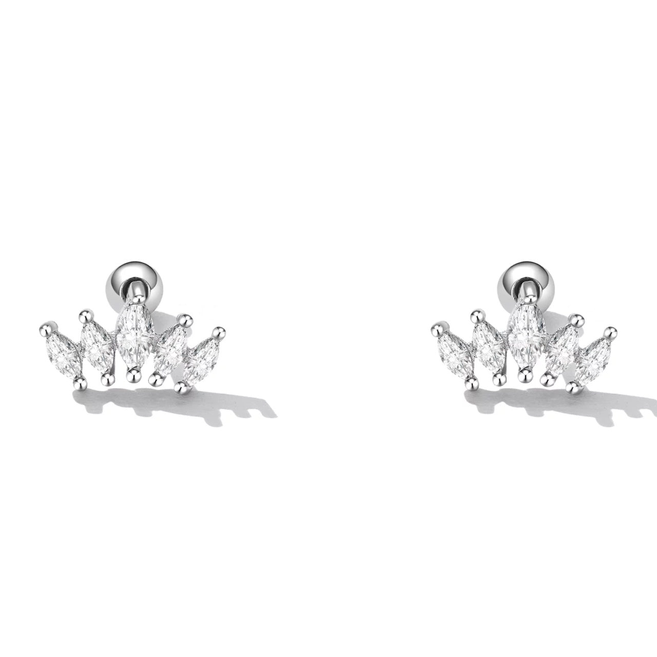 Cercei din argint Crystal Crown, Argint 925, Pentru Femei