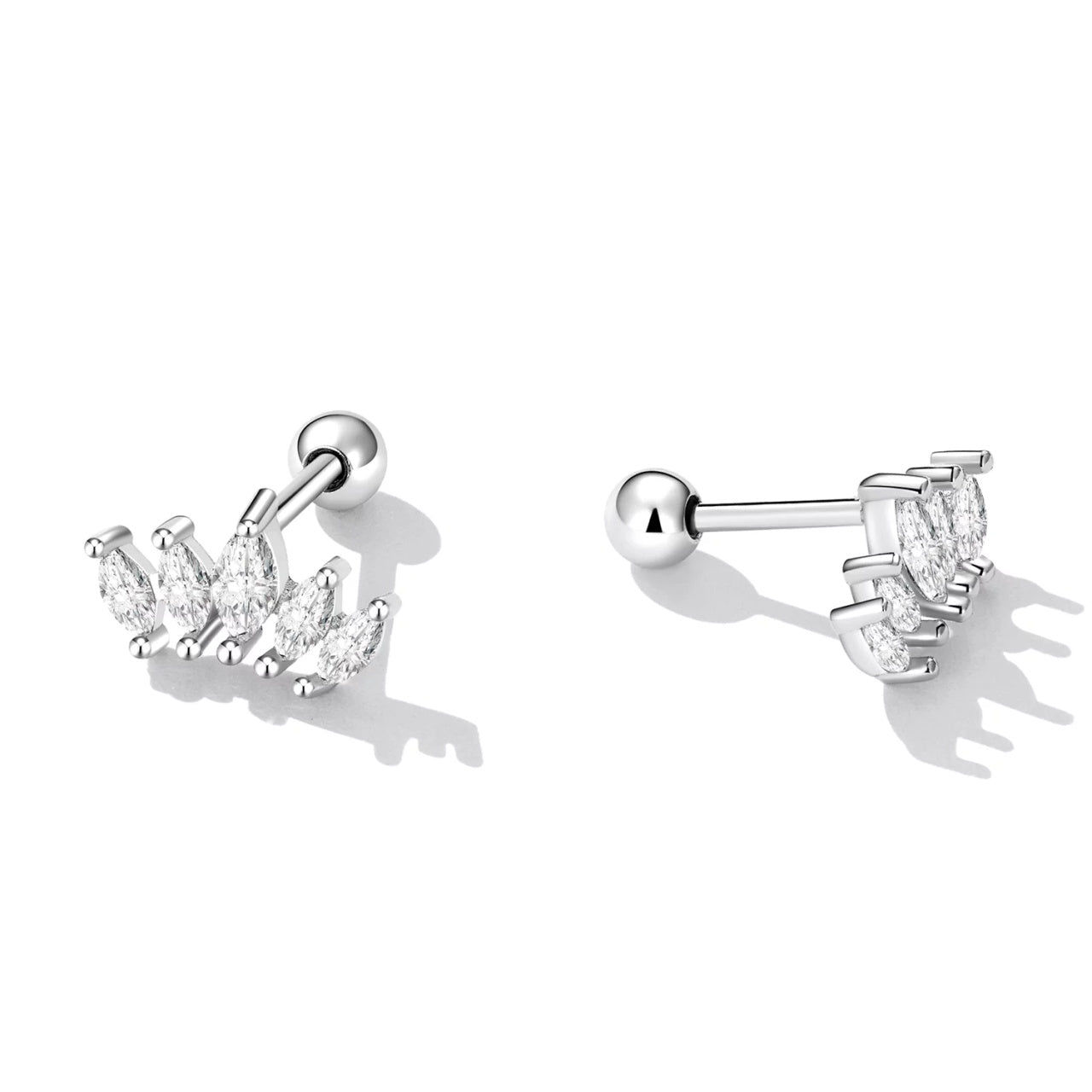Cercei din argint Crystal Crown, Argint 925, Pentru Femei