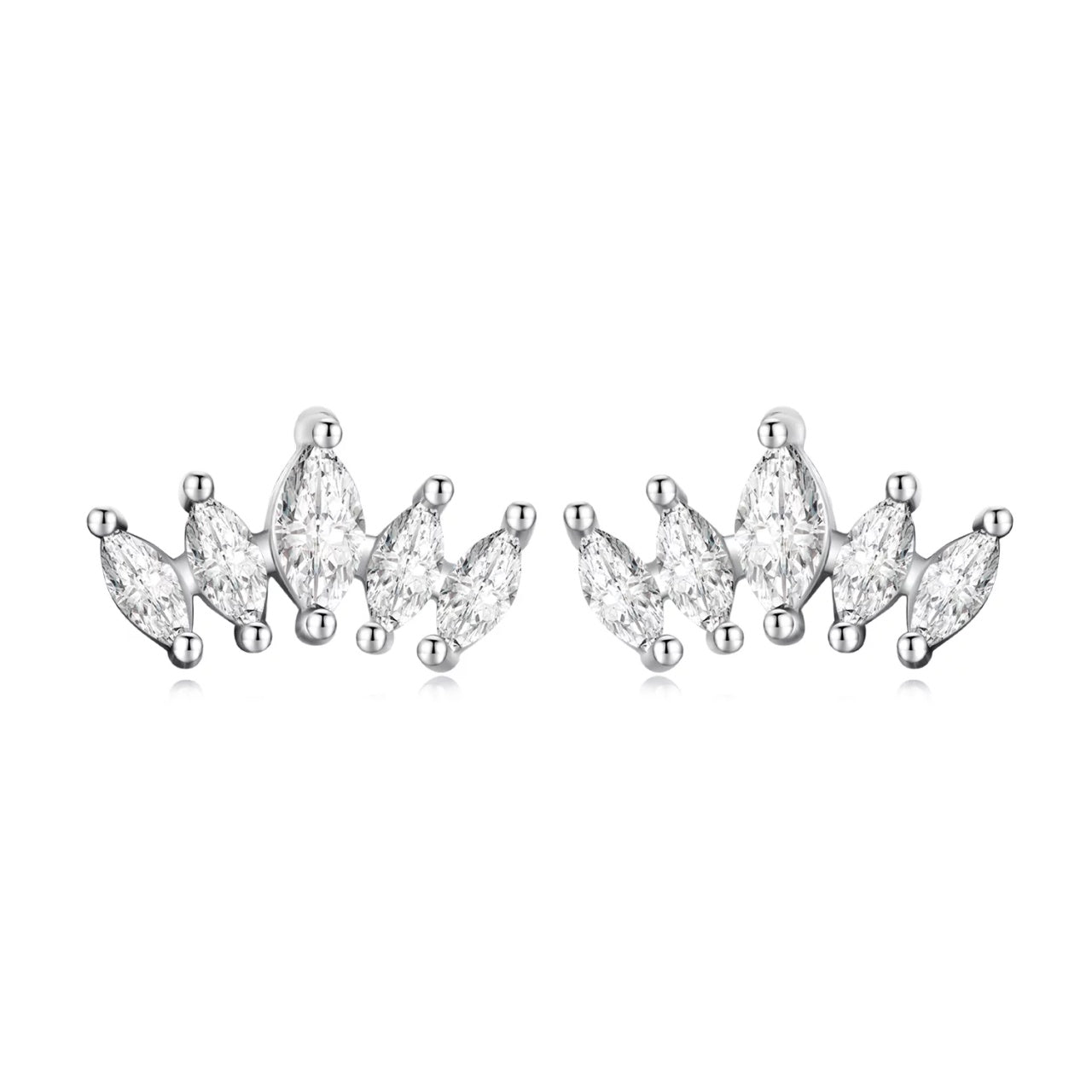 Cercei din argint Crystal Crown, Argint 925, Pentru Femei