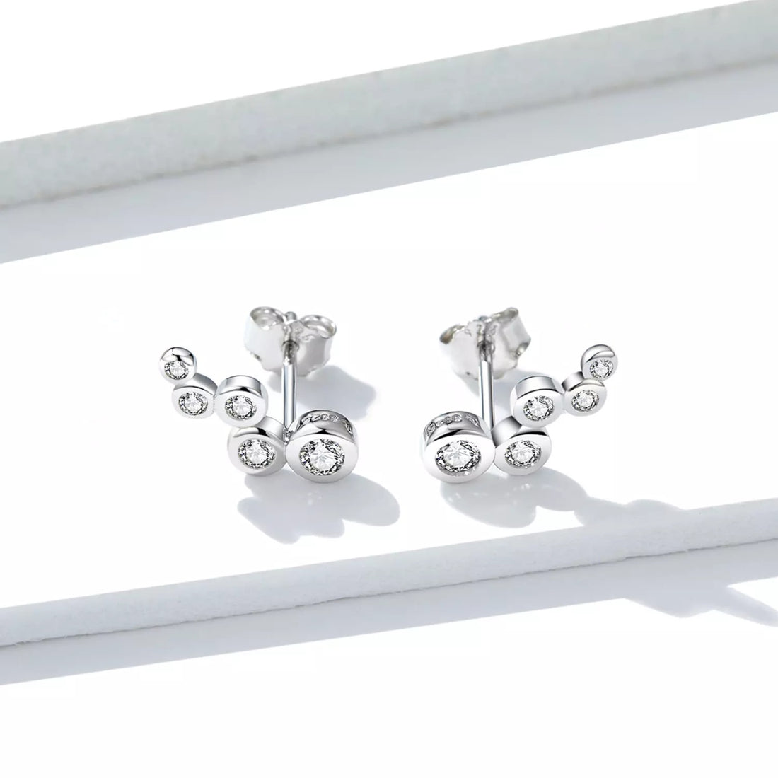 Cercei din argint Crystal Dots, Argint 925, Pentru Femei