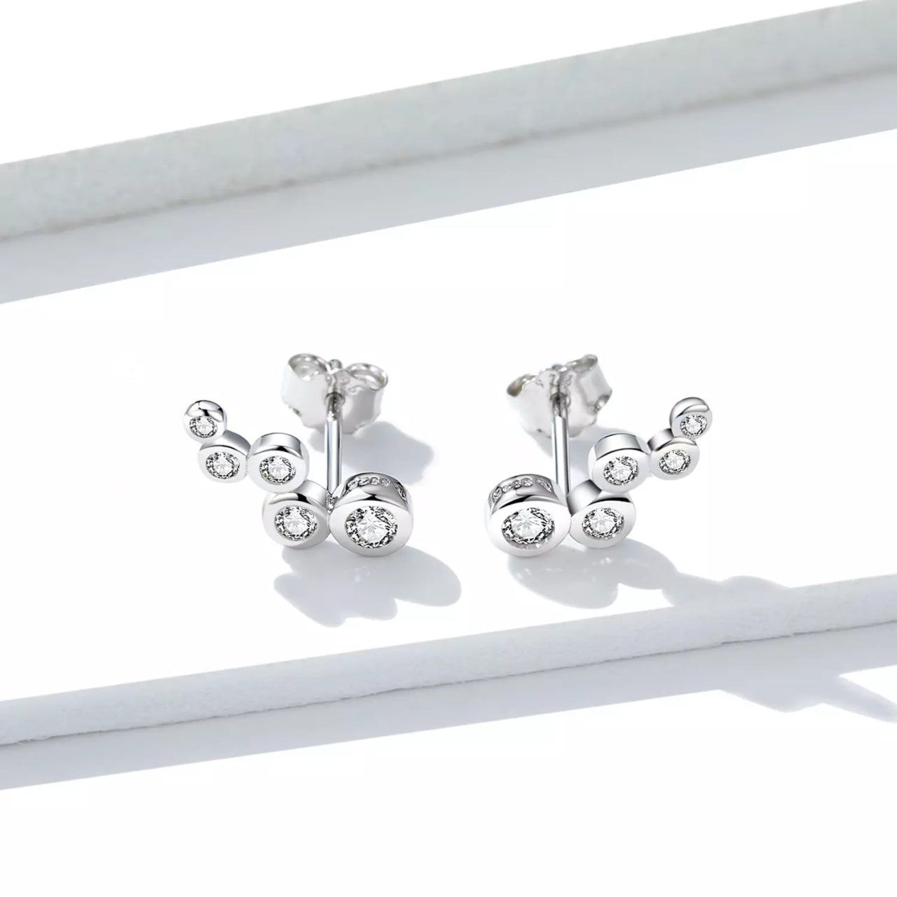 Cercei din argint Crystal Dots, Argint 925, Pentru Femei