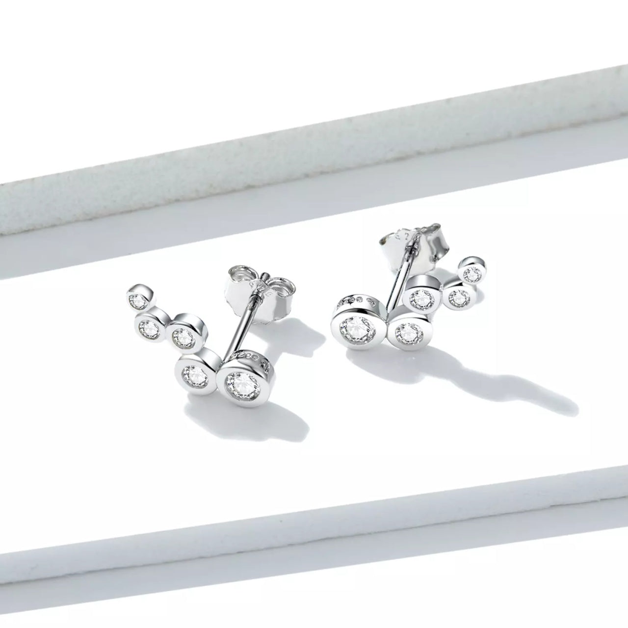 Cercei din argint Crystal Dots, Argint 925, Pentru Femei