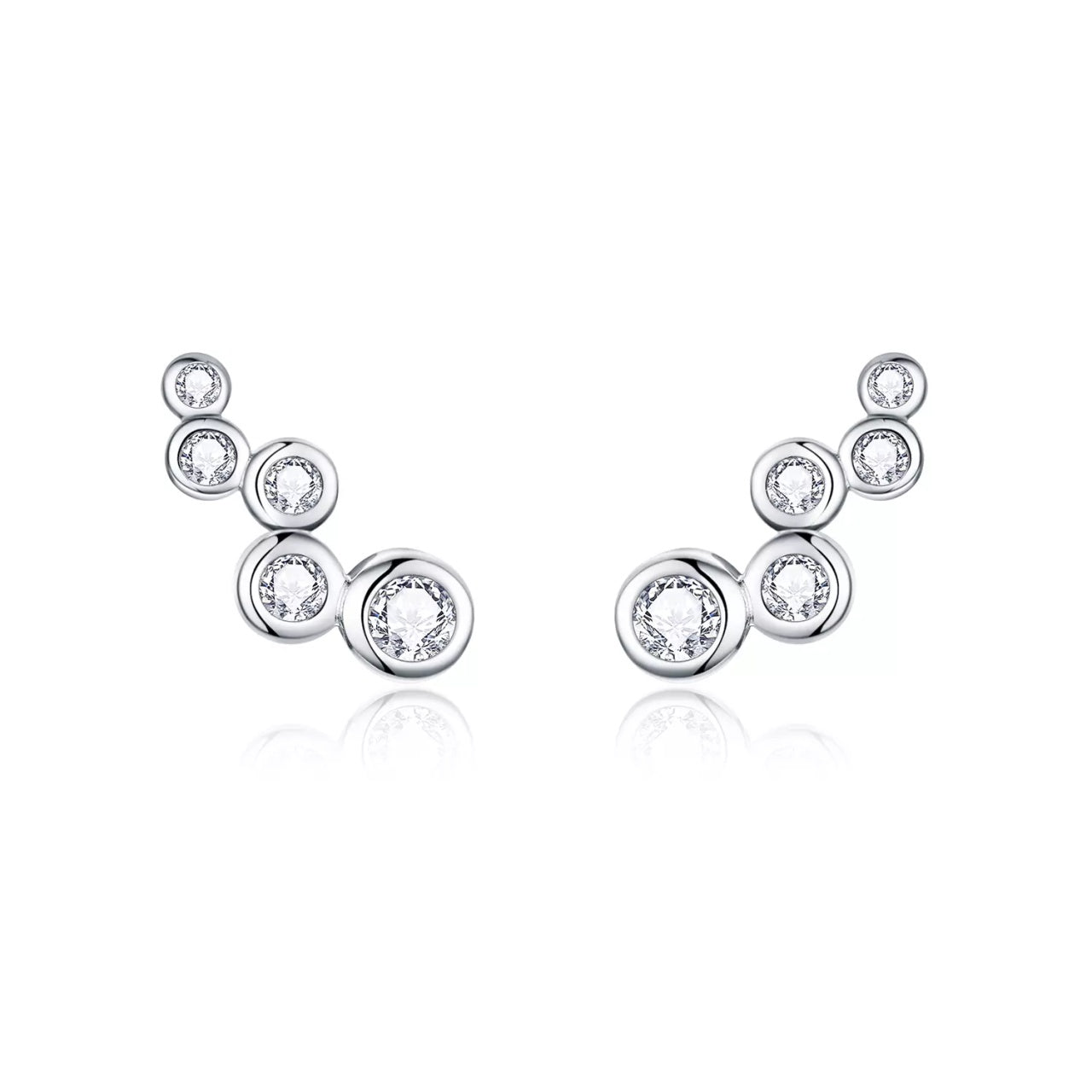 Cercei din argint Crystal Dots, Argint 925, Pentru Femei