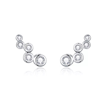 Cercei din argint Crystal Dots, Argint 925, Pentru Femei