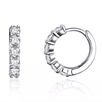 Cercei din argint Crystal Hoops, Argint 925, Pentru Femei
