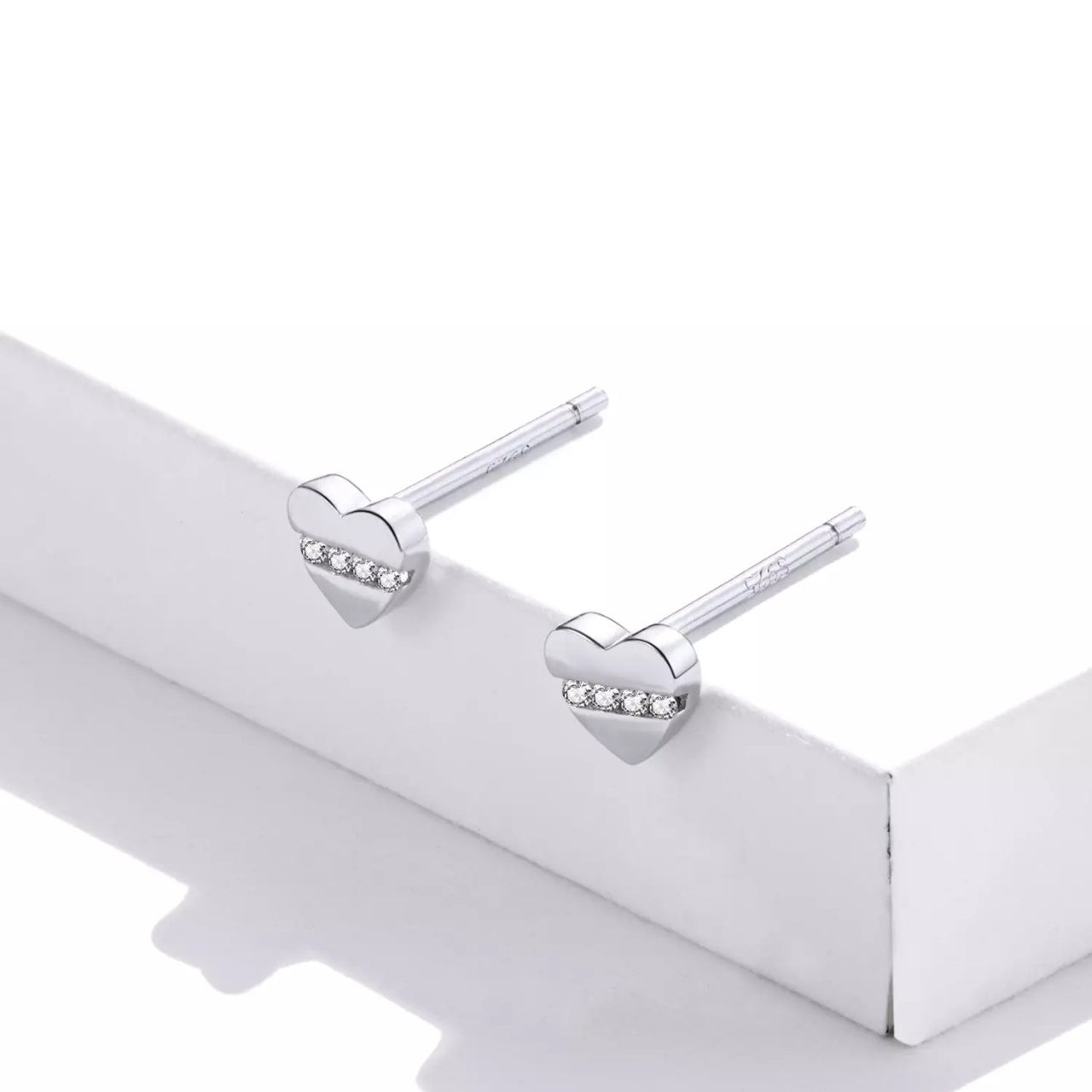 Cercei din argint Crystal Little Hearts, Argint 925, Pentru Femei