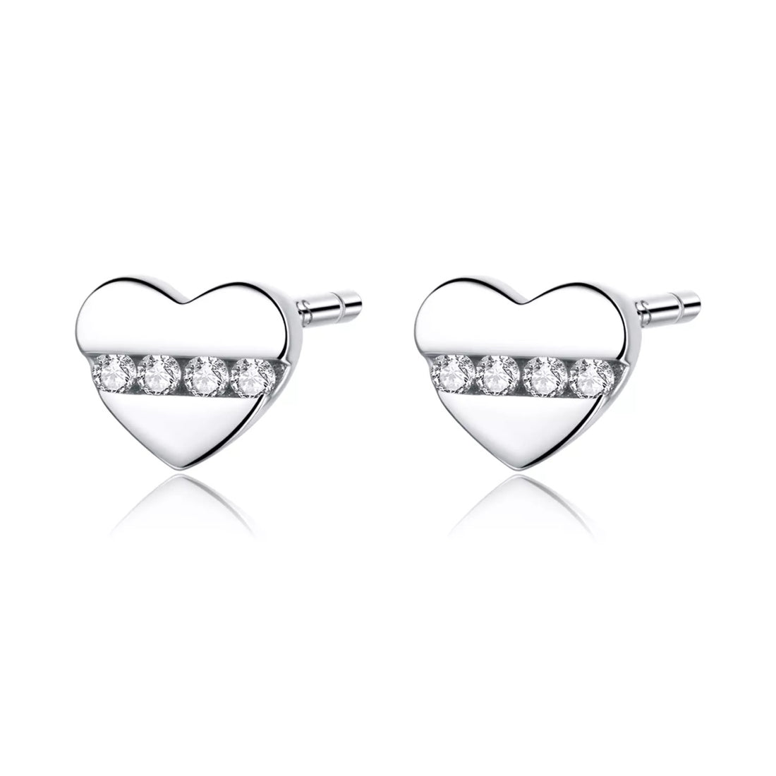 Cercei din argint Crystal Little Hearts, Argint 925, Pentru Femei
