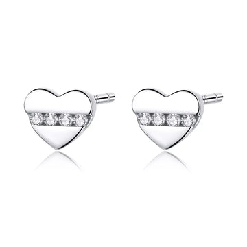 Cercei din argint Crystal Little Hearts, Argint 925, Pentru Femei