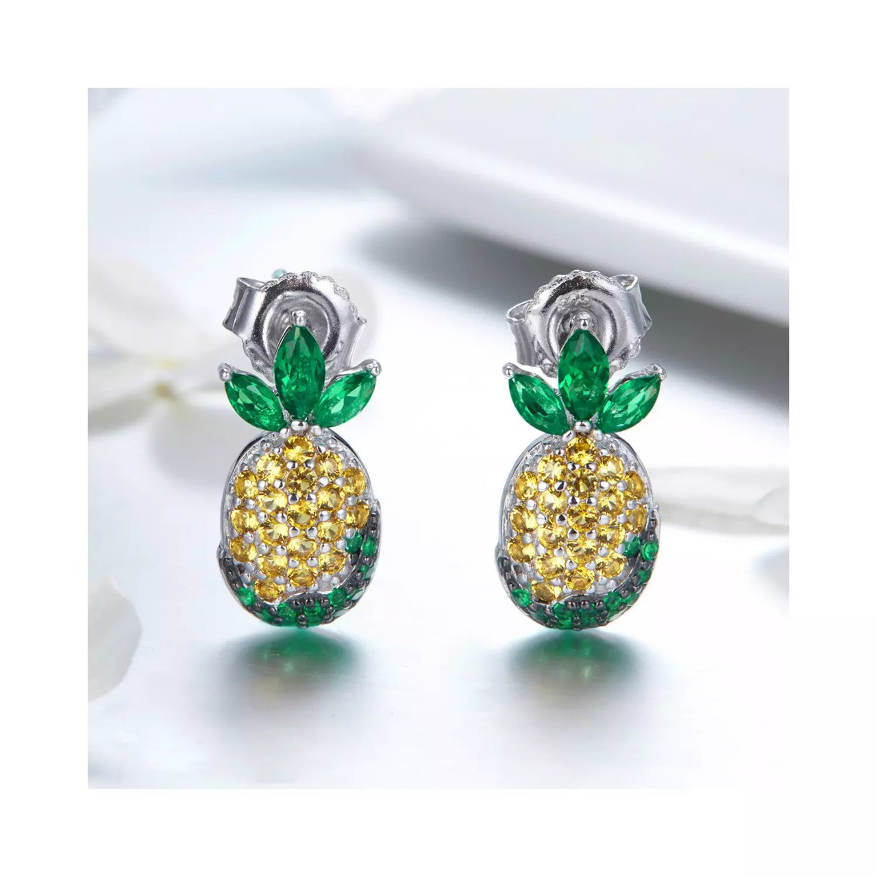Cercei din argint Crystal Pineapple, Argint 925, Pentru Femei