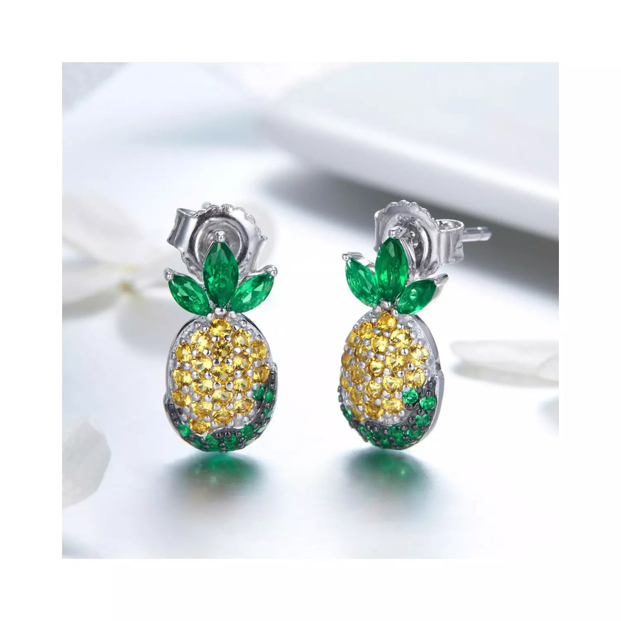 Cercei din argint Crystal Pineapple, Argint 925, Pentru Femei