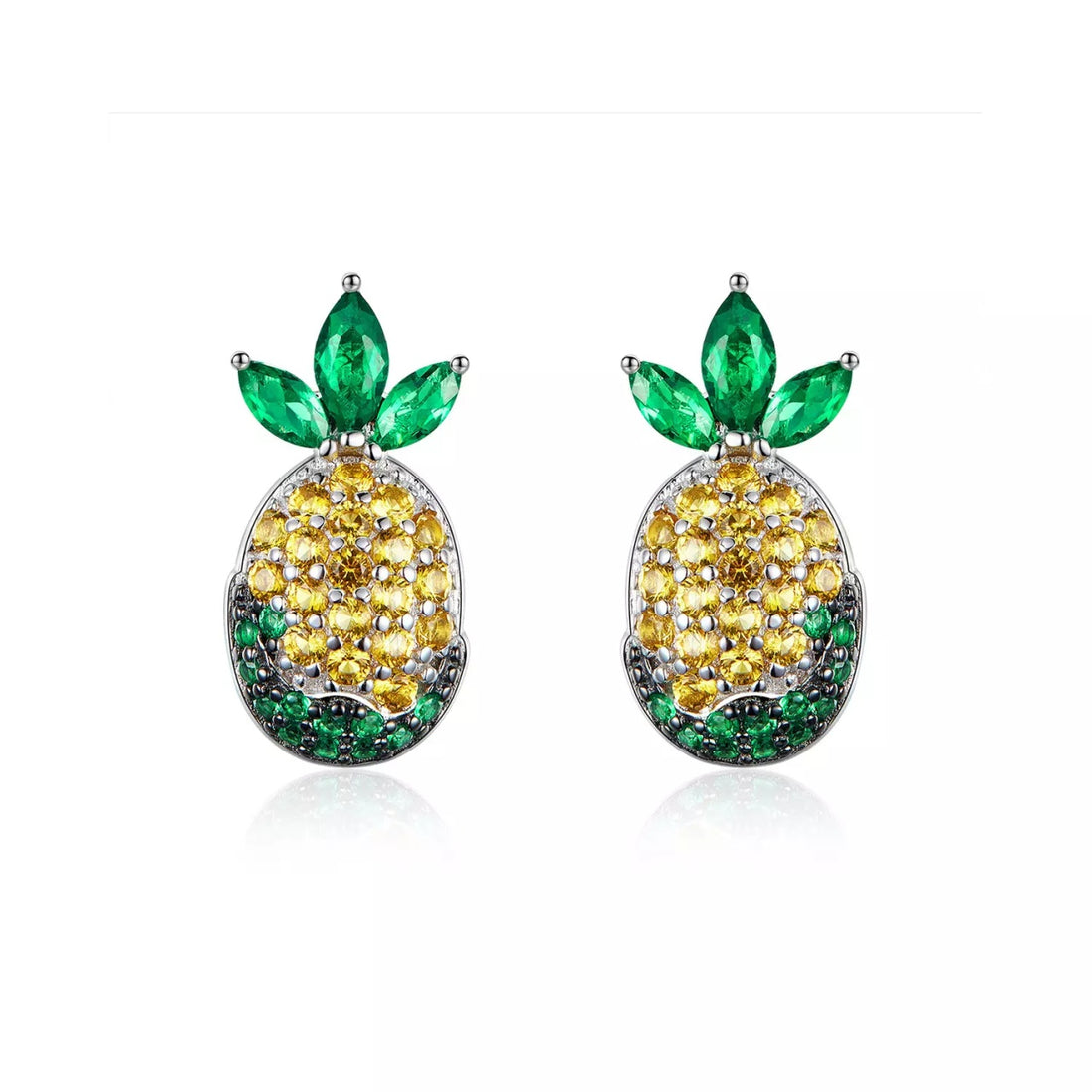 Cercei din argint Crystal Pineapple, Argint 925, Pentru Femei