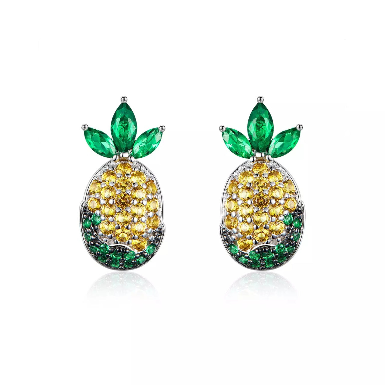 Cercei din argint Crystal Pineapple, Argint 925, Pentru Femei