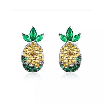Cercei din argint Crystal Pineapple, Argint 925, Pentru Femei