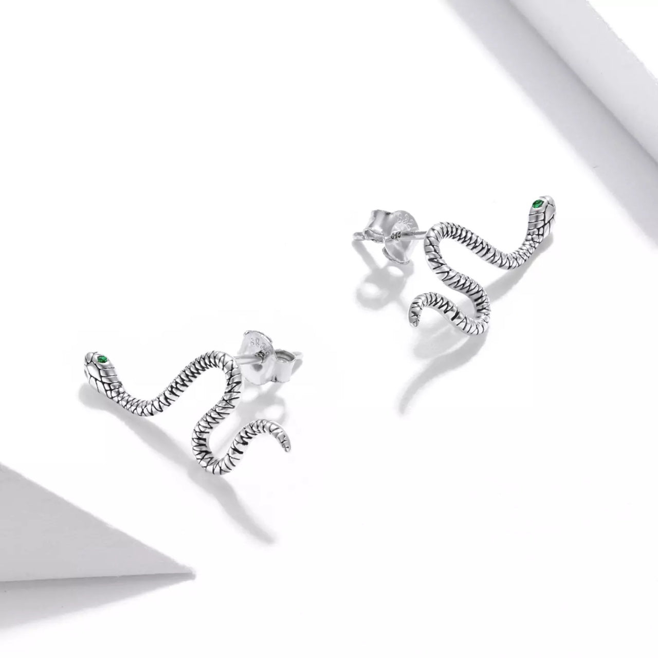 Cercei din argint Crystal Snake, Argint 925, Pentru Femei