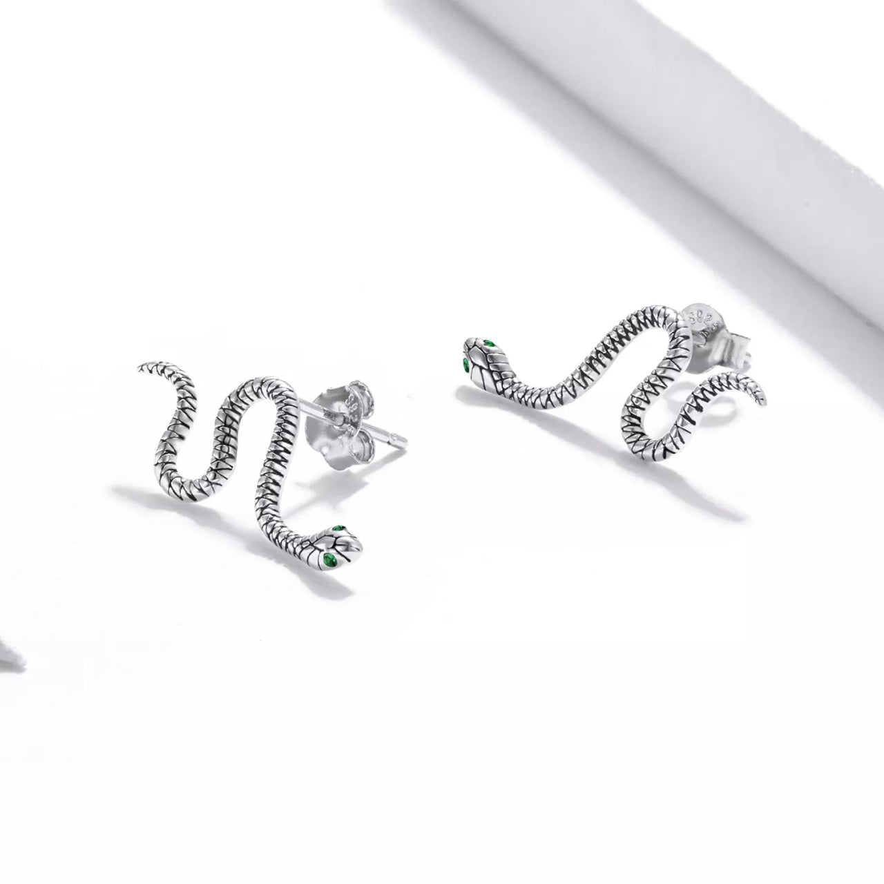 Cercei din argint Crystal Snake, Argint 925, Pentru Femei