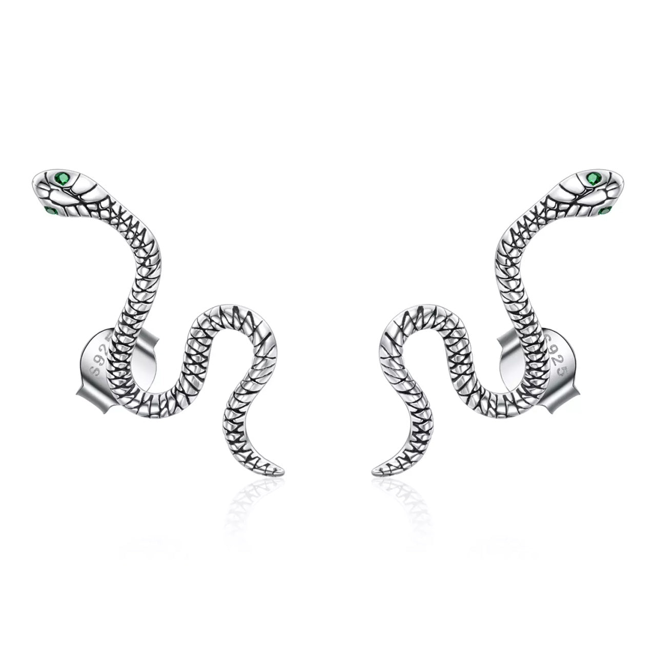 Cercei din argint Crystal Snake, Argint 925, Pentru Femei