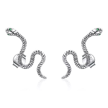 Cercei din argint Crystal Snake, Argint 925, Pentru Femei