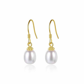 Cercei Din Argint 925 cu Perla Gold 1.9g