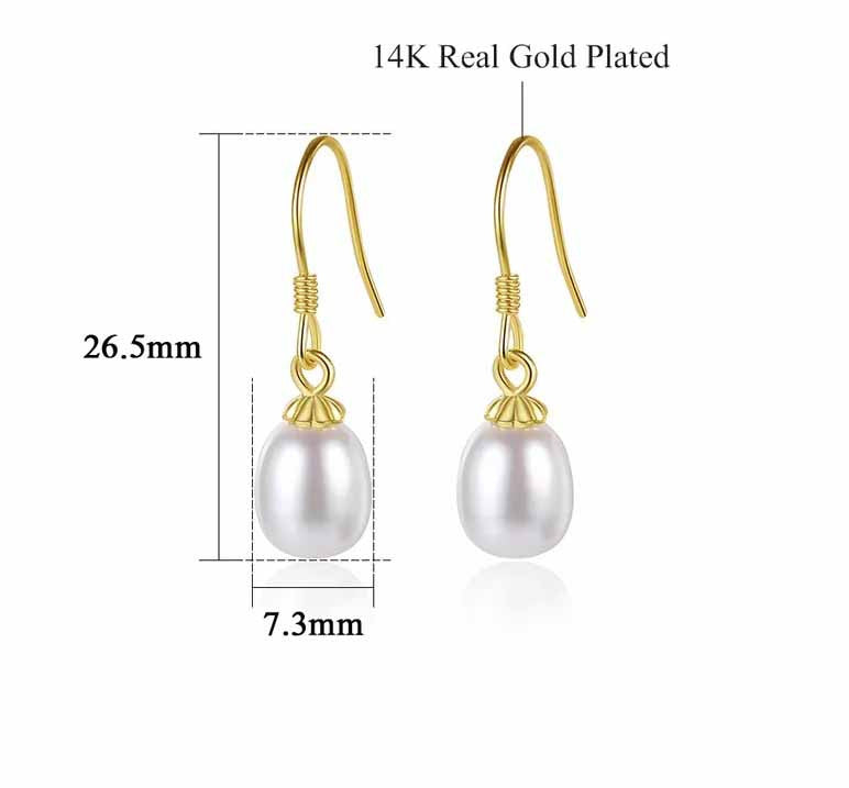 Cercei Din Argint 925 cu Perla Gold 1.9g