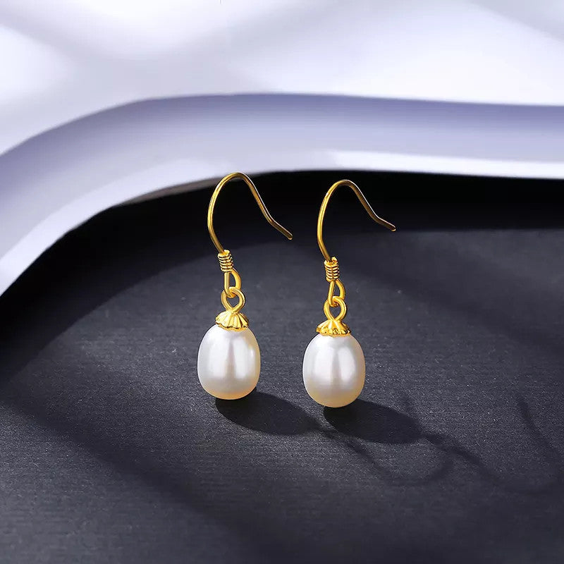 Cercei Din Argint 925 cu Perla Gold 1.9g