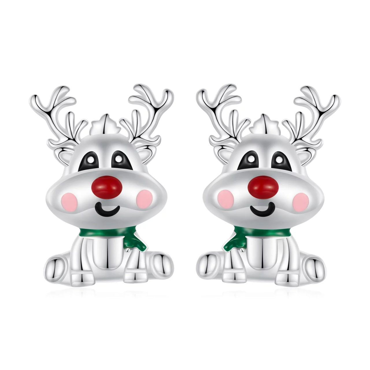 Cercei din argint Cute Reindeer, Argint 925, Pentru Femei