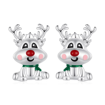 Cercei din argint Cute Reindeer, Argint 925, Pentru Femei