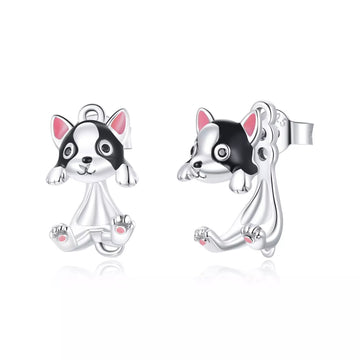 Cercei din argint Cute Silver Puppy, Argint 925, Pentru Femei