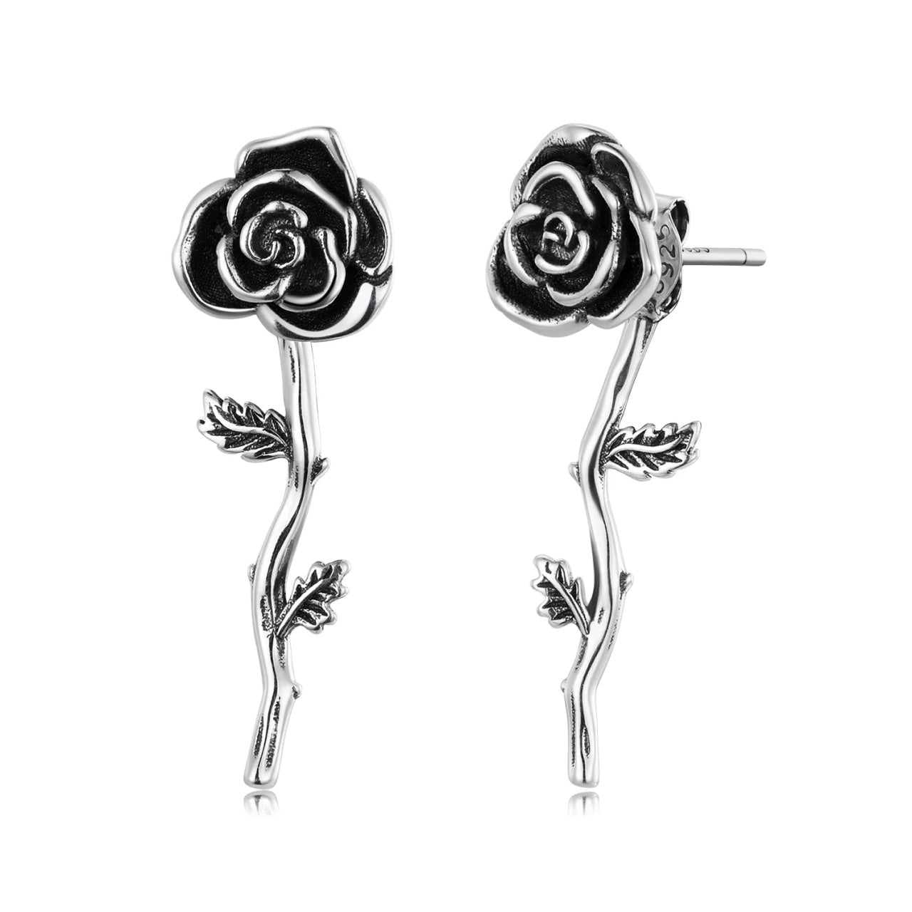 Cercei din argint Dark Rose, Argint 925, Pentru Femei 2.93g