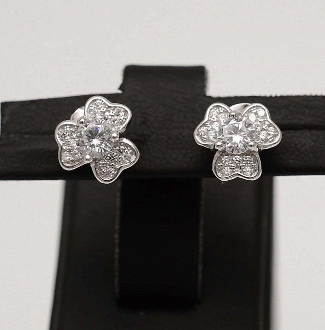 Cercei Din Argint 925 - Diamond Flower 1.7g
