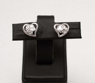 Cercei Din Argint 925 - Diamond Heart 1g