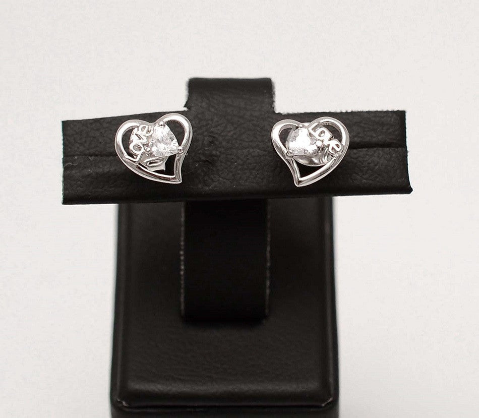 Cercei Din Argint 925 - Diamond Heart 1g
