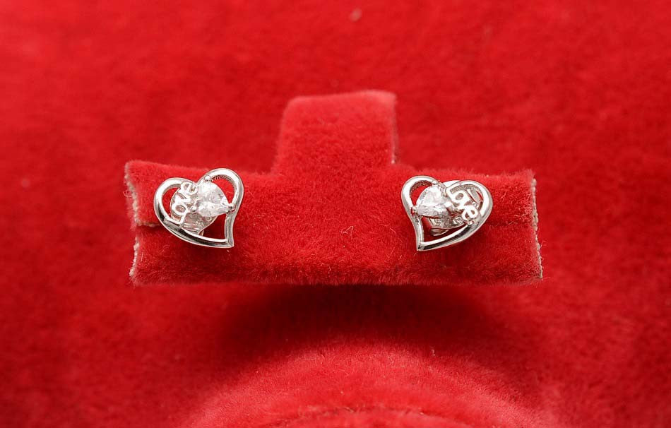 Cercei Din Argint 925 - Diamond Heart 1g