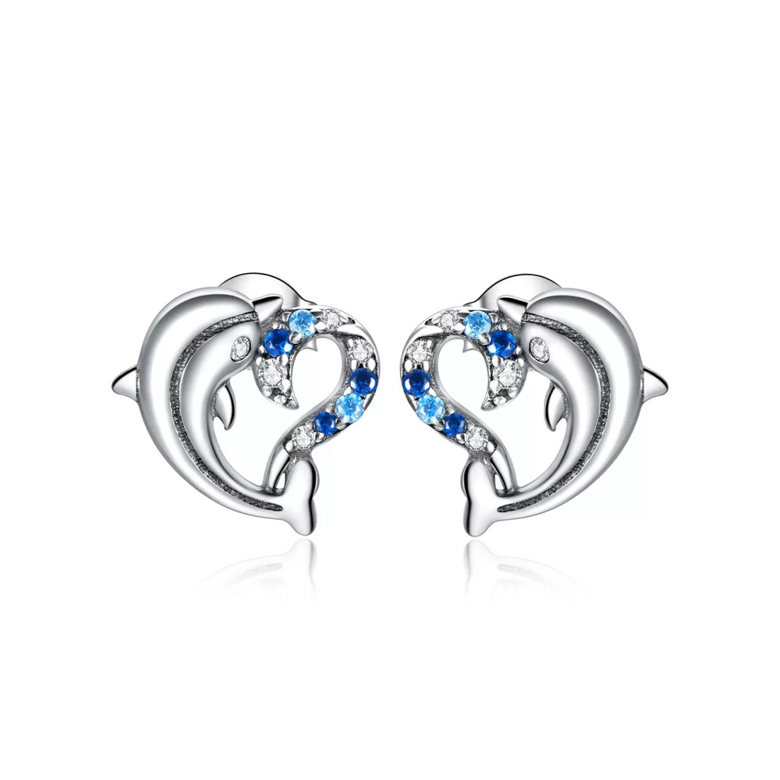Cercei din argint Dolphin Love, Argint 925, Pentru Femei