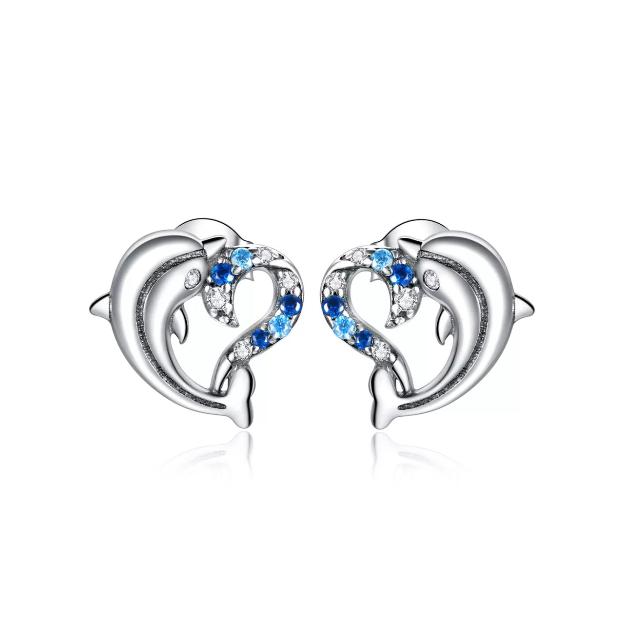 Cercei din argint Dolphin Love, Argint 925, Pentru Femei