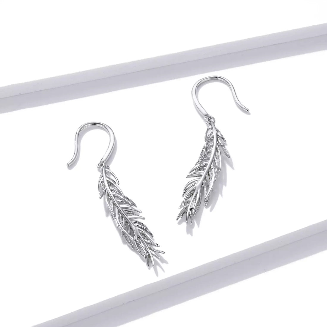 Cercei din argint Drop Feathers, Argint 925, Pentru Femei