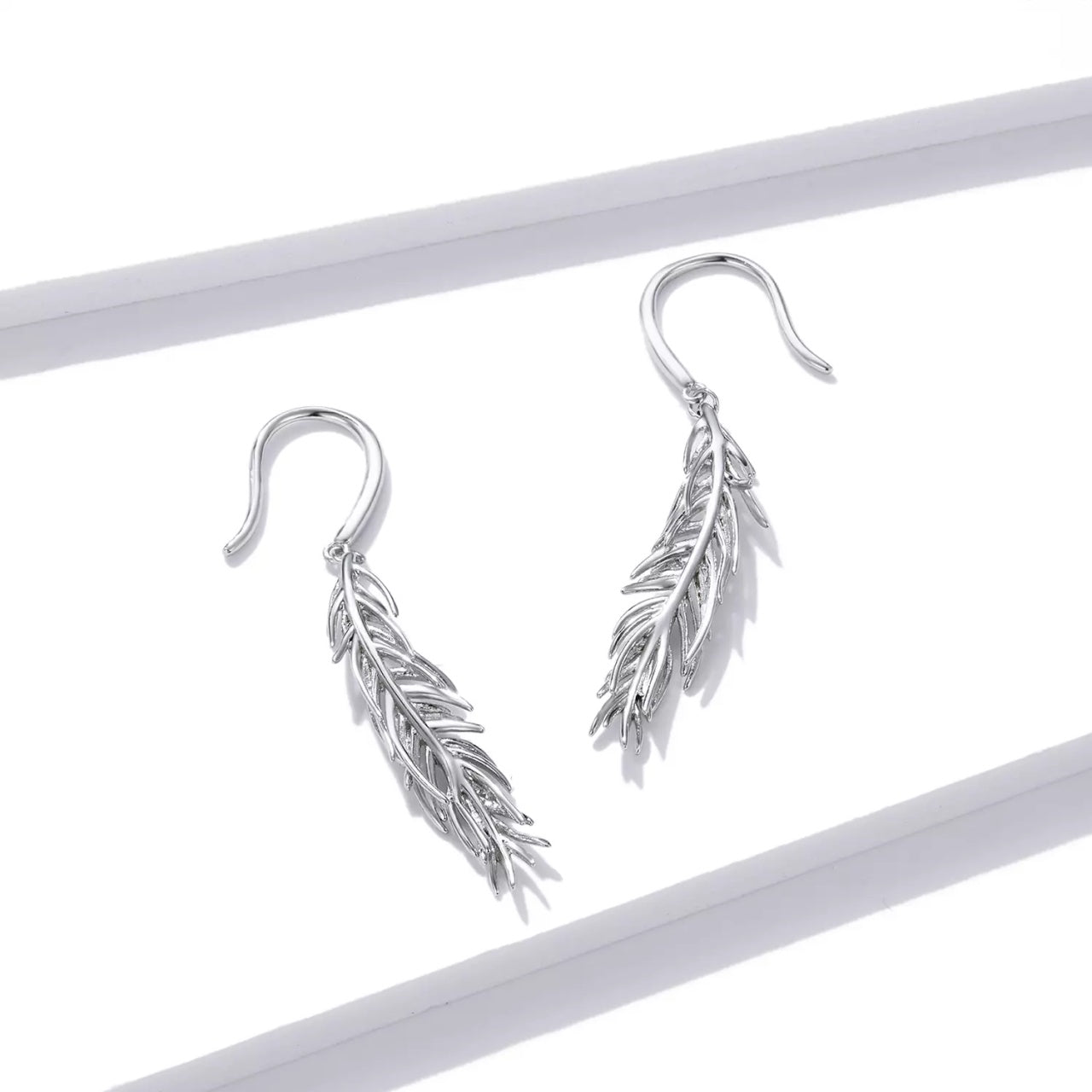 Cercei din argint Drop Feathers, Argint 925, Pentru Femei