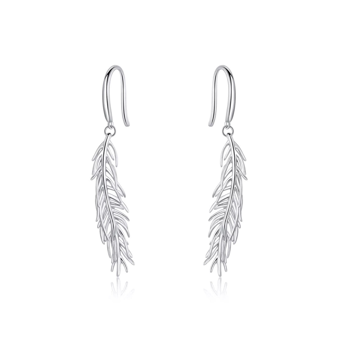 Cercei din argint Drop Feathers, Argint 925, Pentru Femei