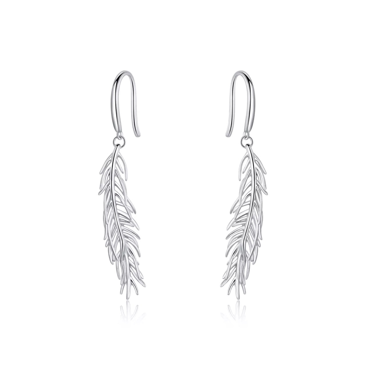 Cercei din argint Drop Feathers, Argint 925, Pentru Femei