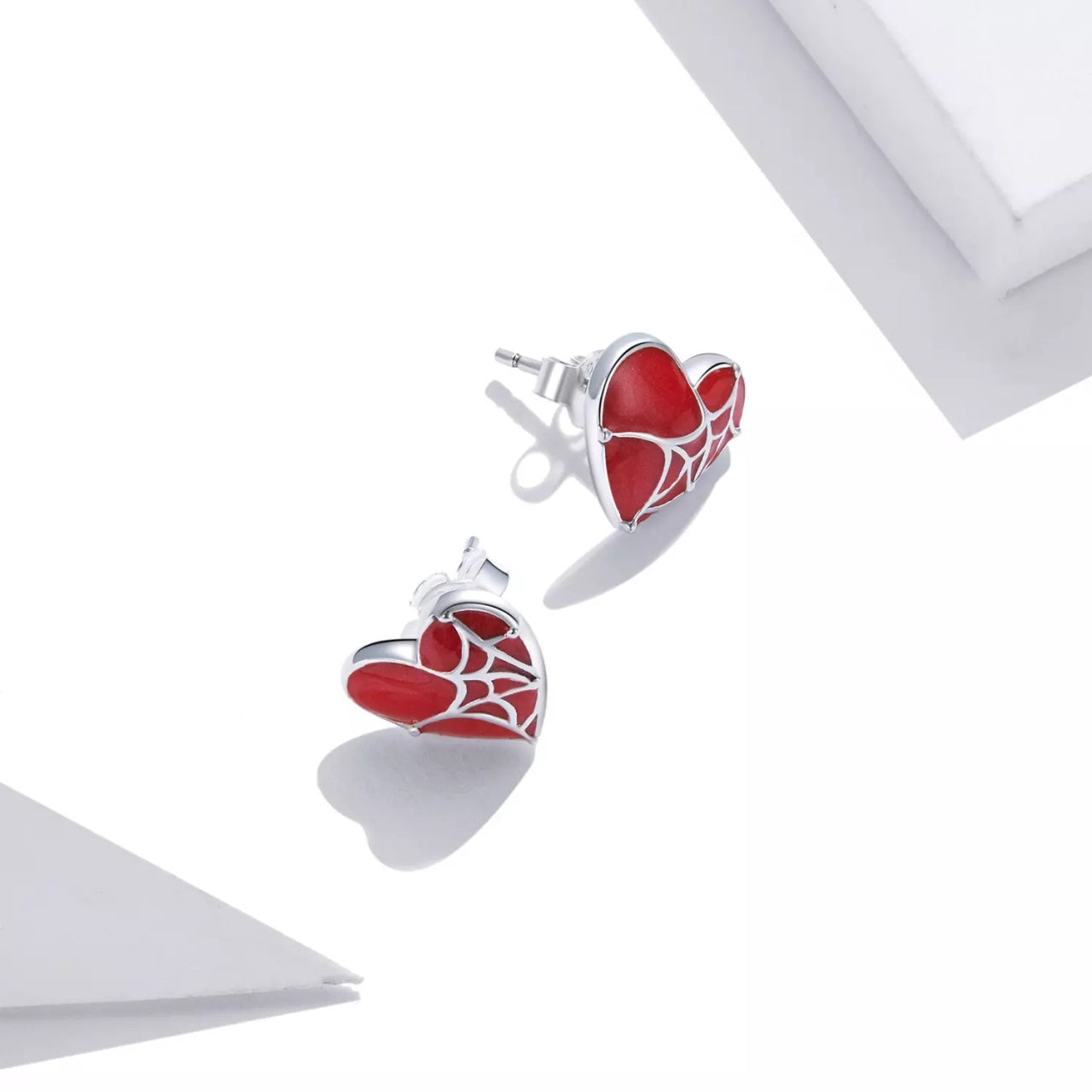 Cercei din argint Elastic Heart, Argint 925, Pentru Femei