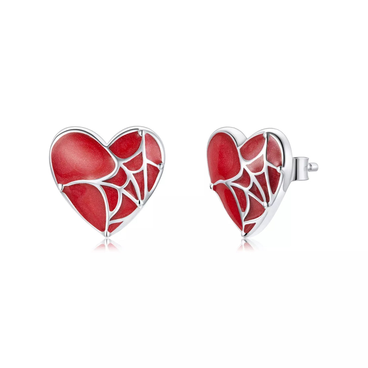 Cercei din argint Elastic Heart, Argint 925, Pentru Femei