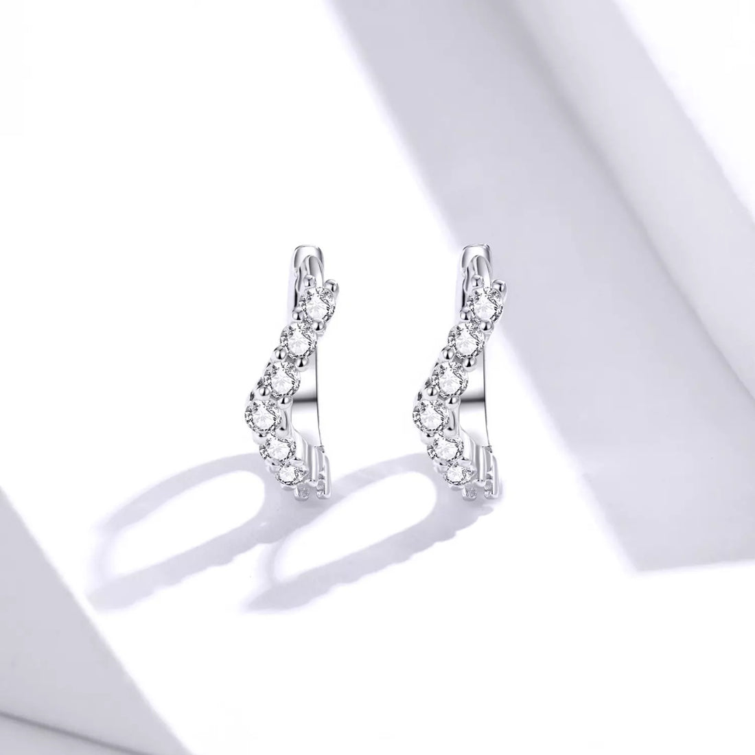 Cercei din argint Elegant Crystals Hoops, Argint 925, Pentru Femei