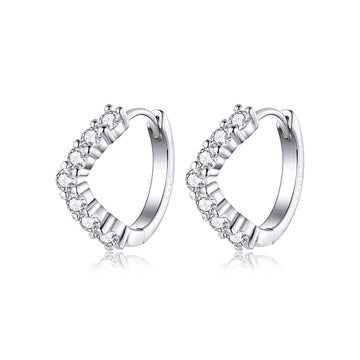 Cercei din argint Elegant Crystals Hoops, Argint 925, Pentru Femei