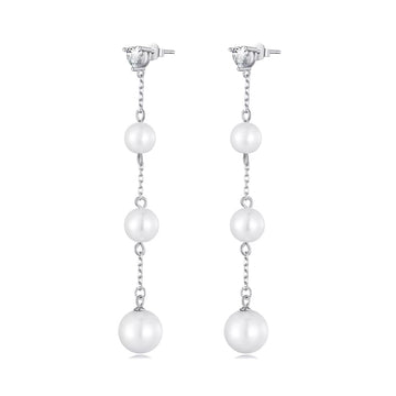 Cercei din argint Elegant Pearl Heart, Argint 925, Pentru Femei