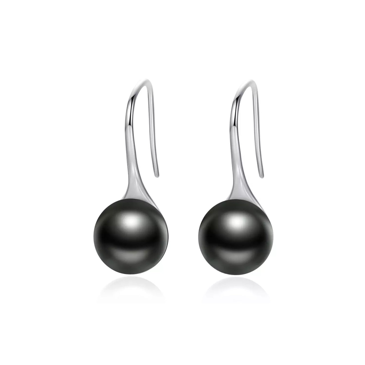 Cercei din argint Elegant Pearls black, Argint 925, Pentru Femei