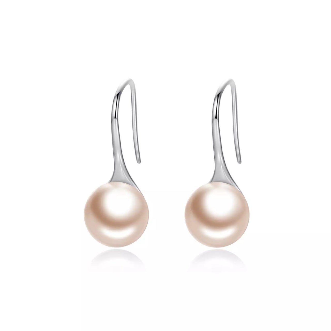 Cercei din argint Elegant Pearls champagne, Argint 925, Pentru Femei
