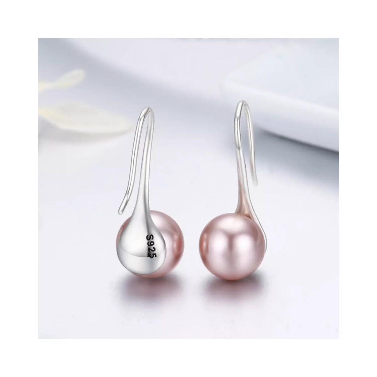 Cercei din argint Elegant Pearls rose, Argint 925, Pentru Femei